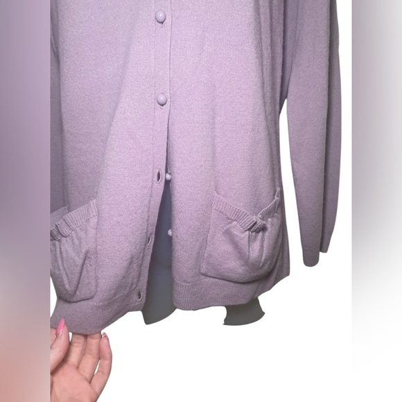 Talbots Lavender Lambswool Blend Cardigan Size Small - Picture 4 of 6